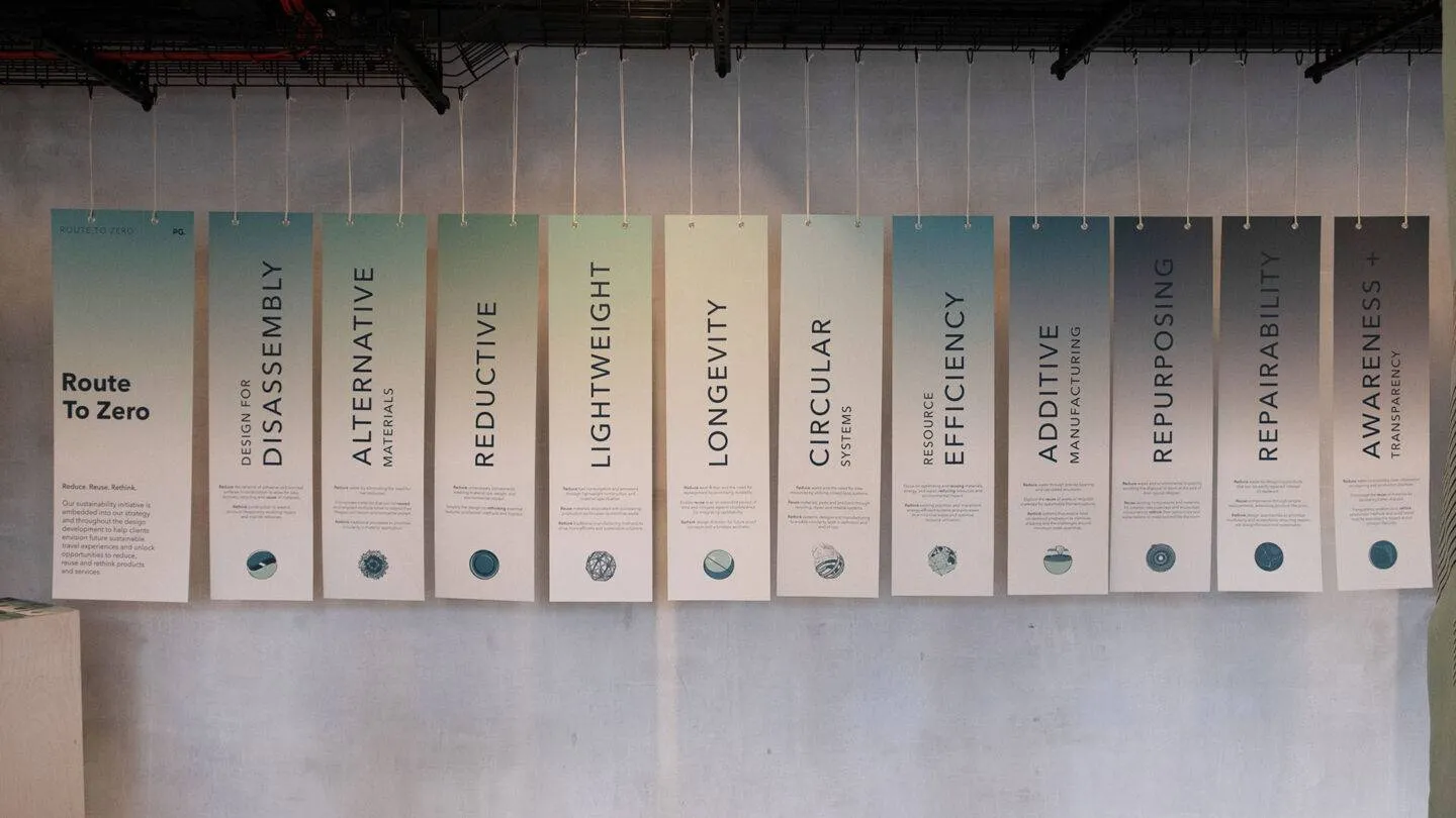Abstract graphic representing PriestmanGoode's Route to Zero sustainability toolkit.