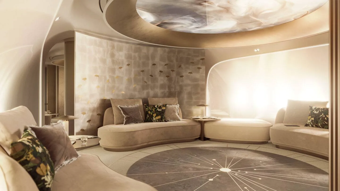 Private Sanctuary aircraft interior design concept.