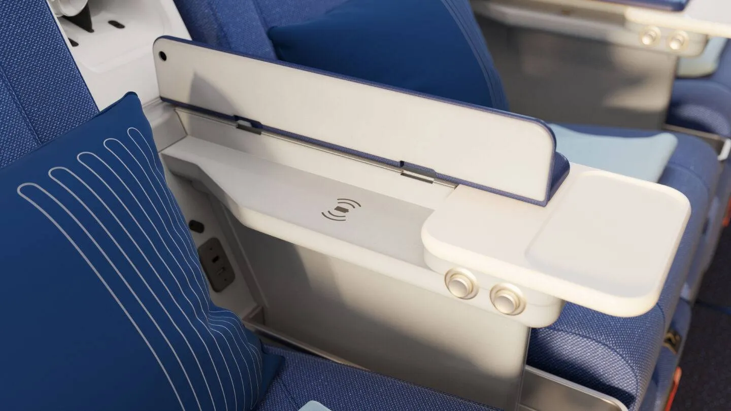 Edelweiss cabin interior with a close-up of the seat design