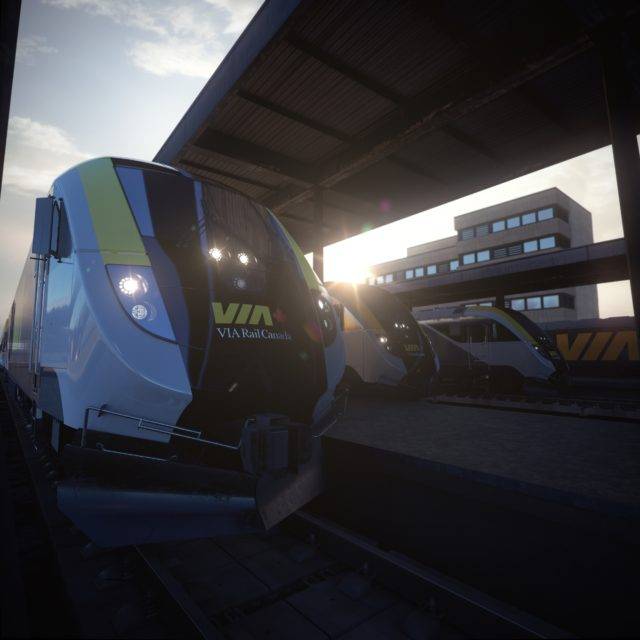 A VIA Rail train at a station platform