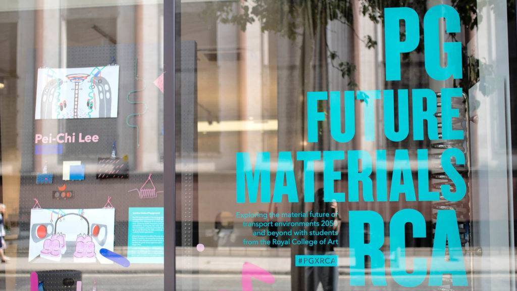 PG Future Materials RCA exhibition window