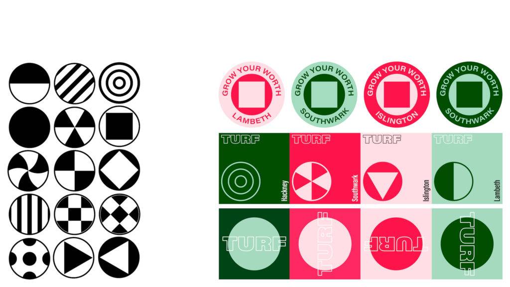 Details of the TURF brand identity