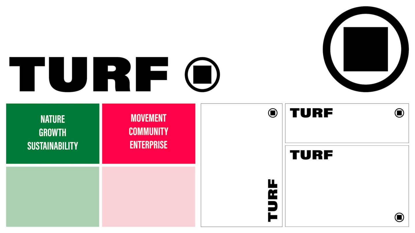 Details of the TURF brand identity