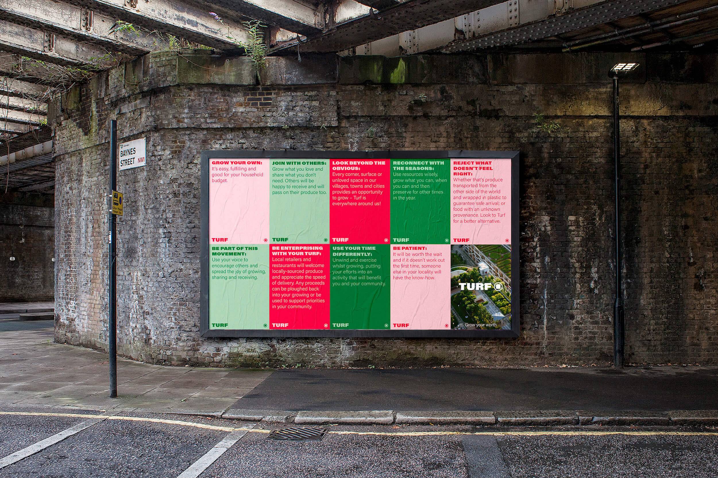 Out of Home advertising for TURF shown on a London street