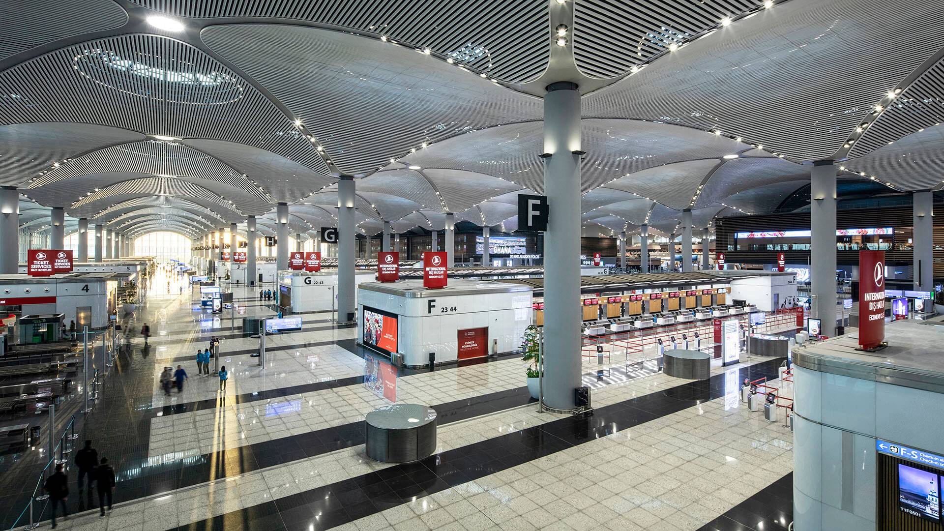 The vast check in area at New Istanbul Airport