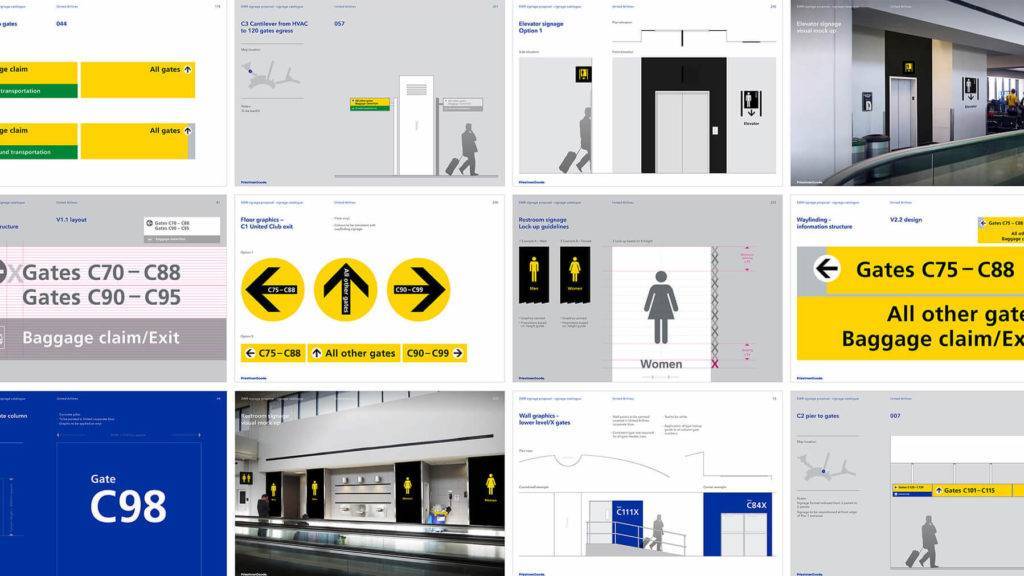 Wayfinding and signage guidelines for United Airlines
