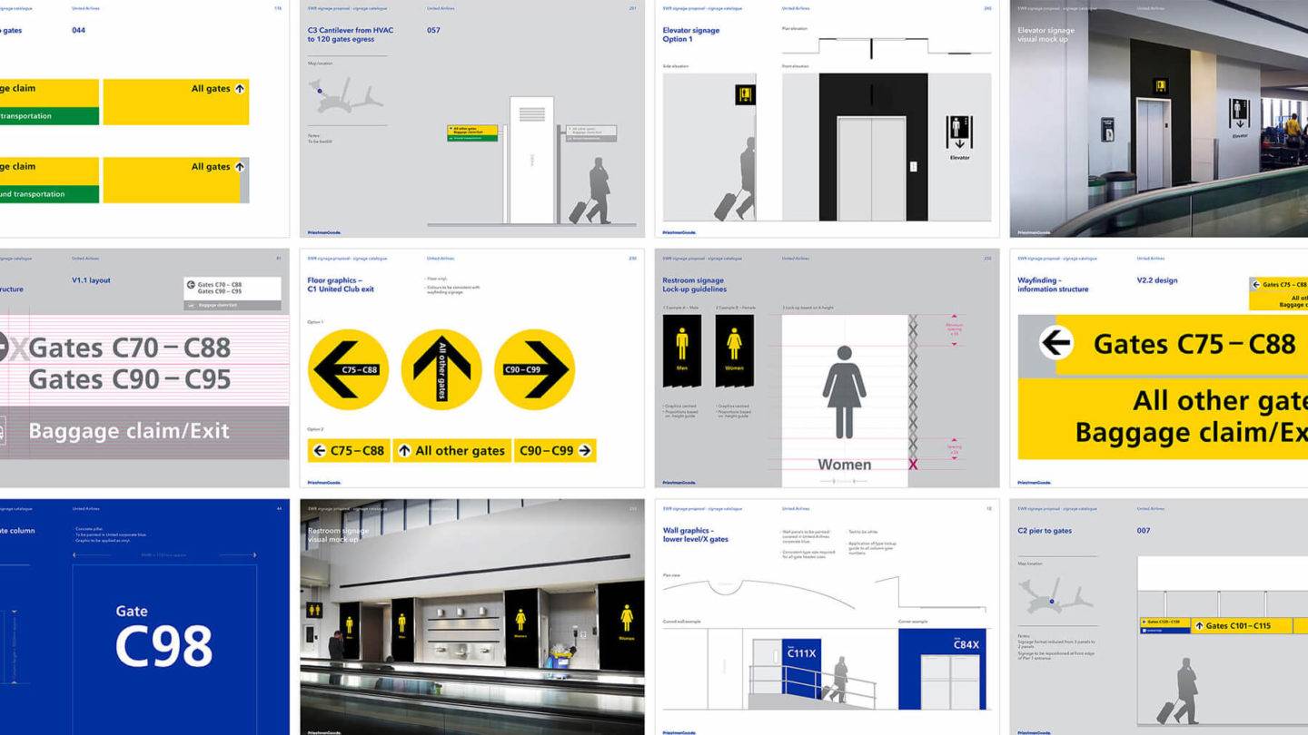 Wayfinding and signage guidelines for United Airlines