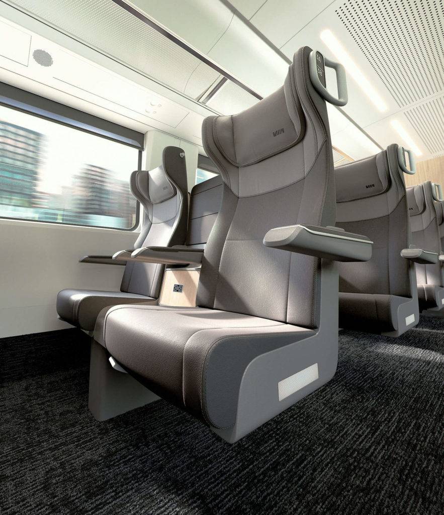 A view of VIA rail's Business Class seating