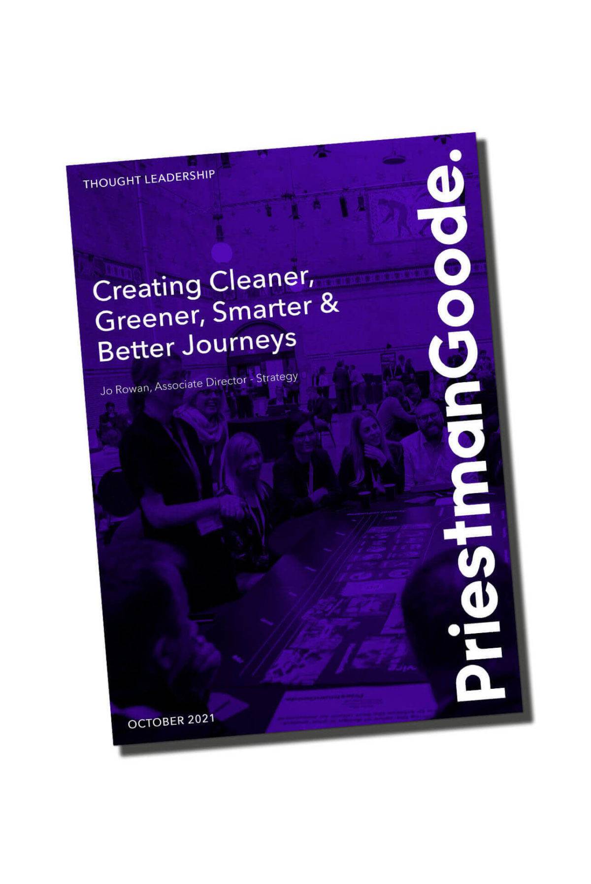 Front cover of a booklet with a title Creating Cleaner, Greener, Smarter and Better Journeys