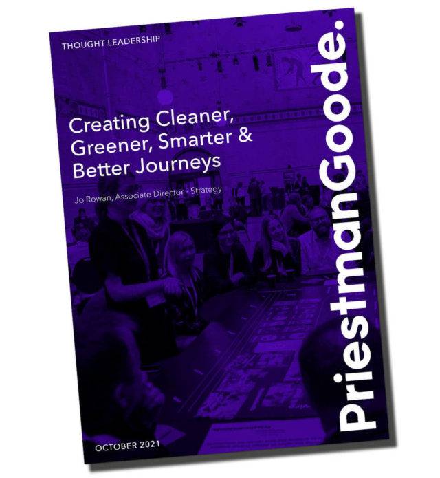Front cover of a booklet with a title Creating Cleaner, Greener, Smarter and Better Journeys