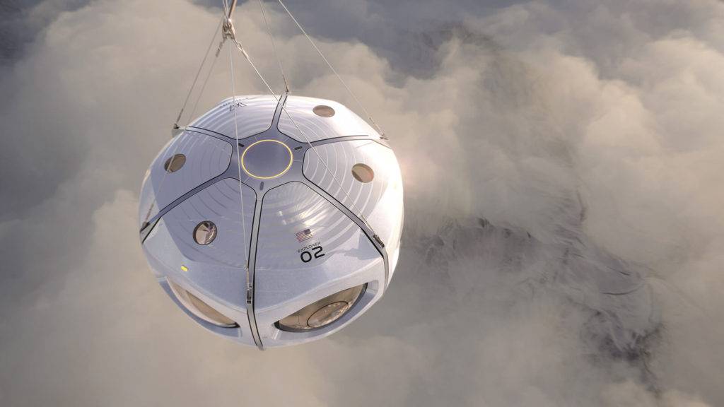 WorldView capsule from above in the clouds