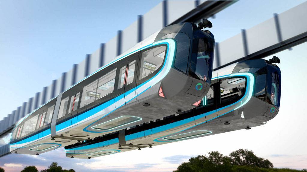 Suspended Monorail train design option 1 for Wuhan's Tourist Line
