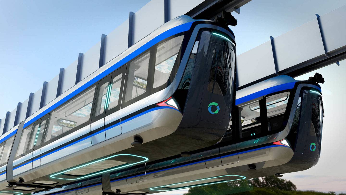 Suspended Monorail train design option 3 for Wuhan's Tourist Line