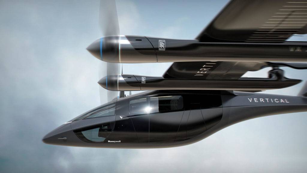 Vertical side detailing flying through clouds