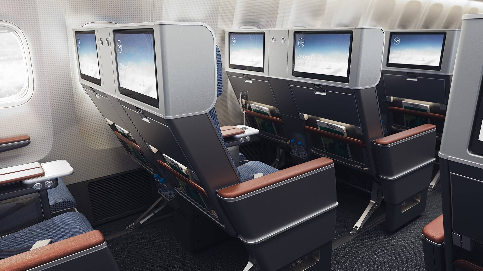Lufthansa Premium Economy seats with screens