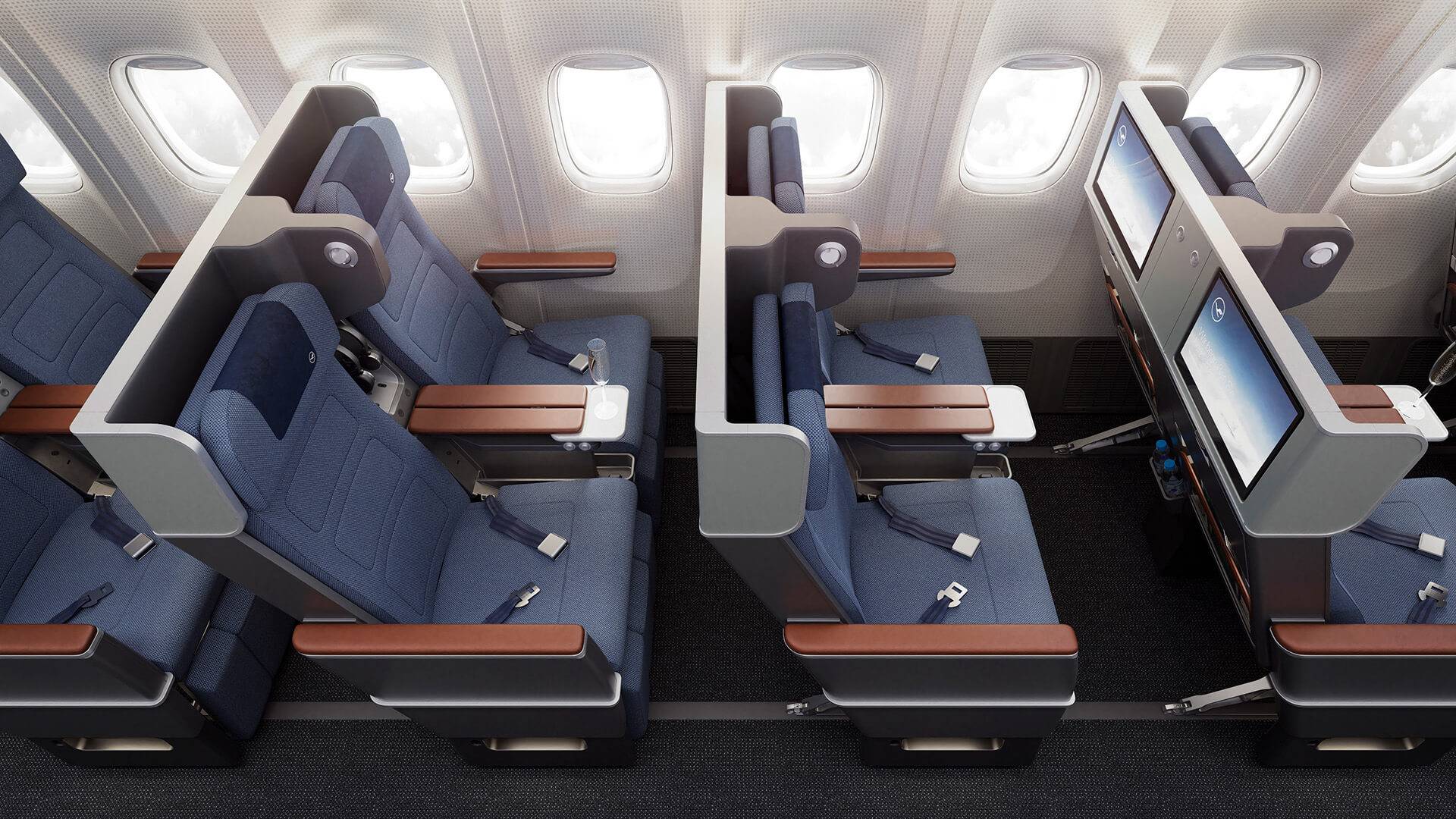 Overhead view of Lufthansa's Premium Economy Seats