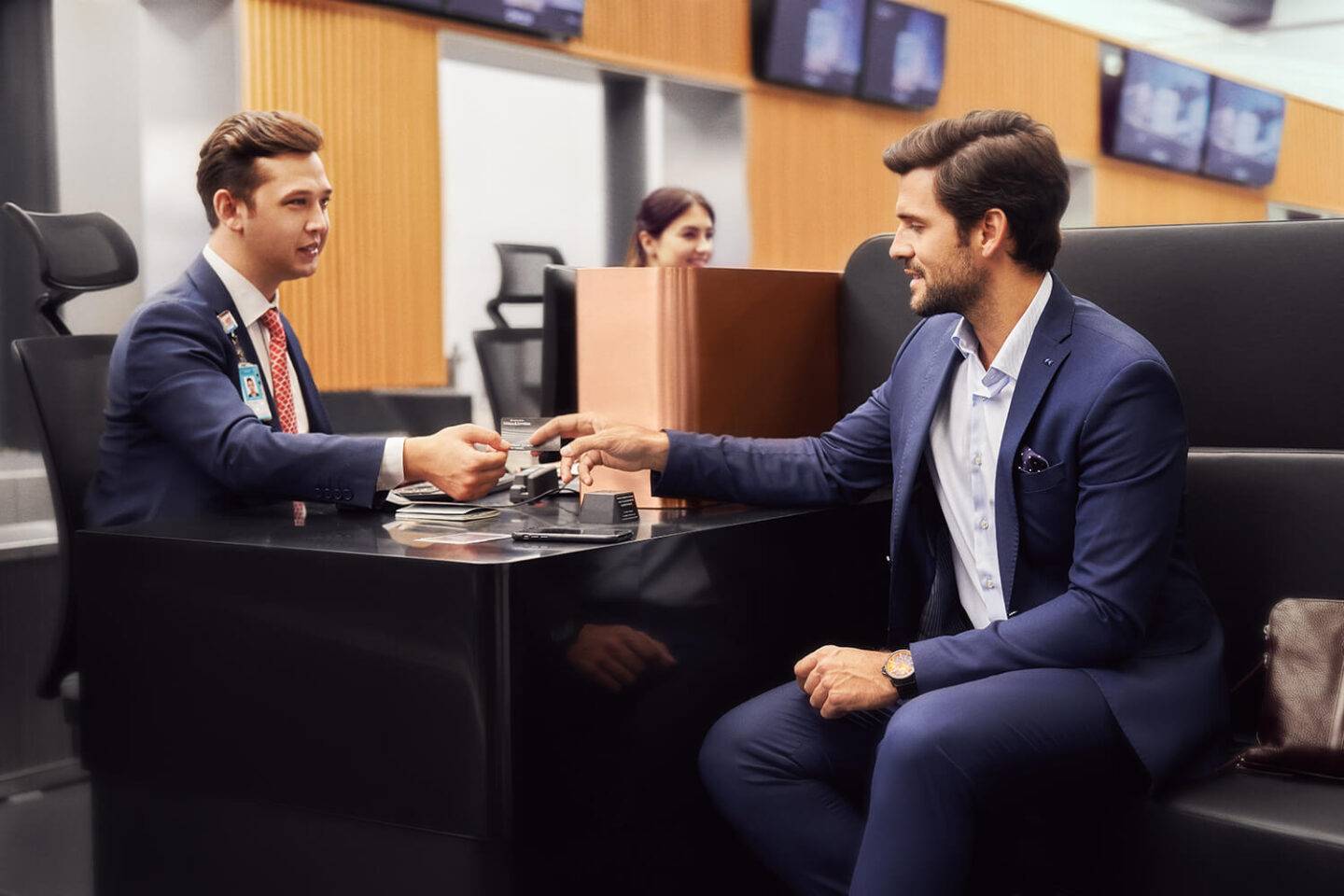 Turkish Airlines Business Class Check-in area seated service