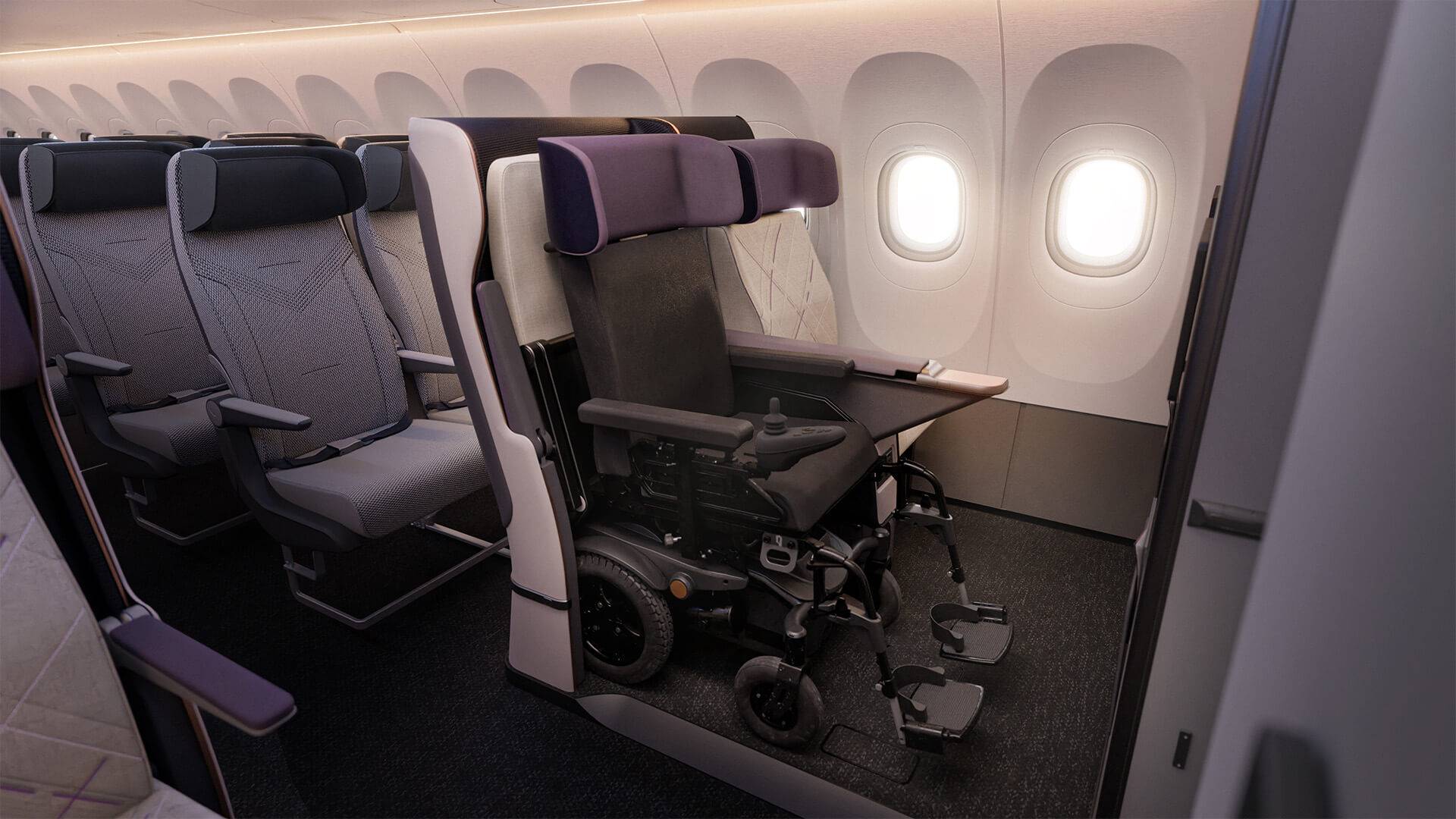 PG Designed Air 4 a system to help those with reduced mobility travel effortlessly picture shows wheelchair in place