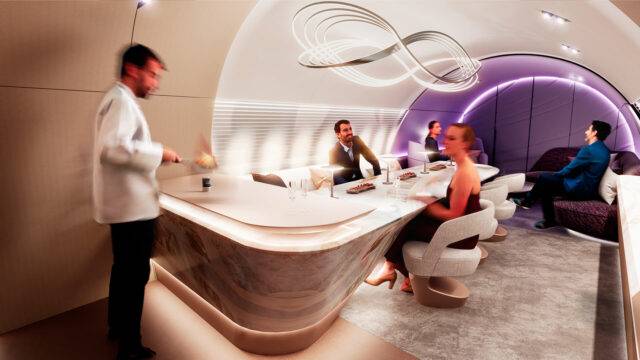 Onboard aircraft private dining experience