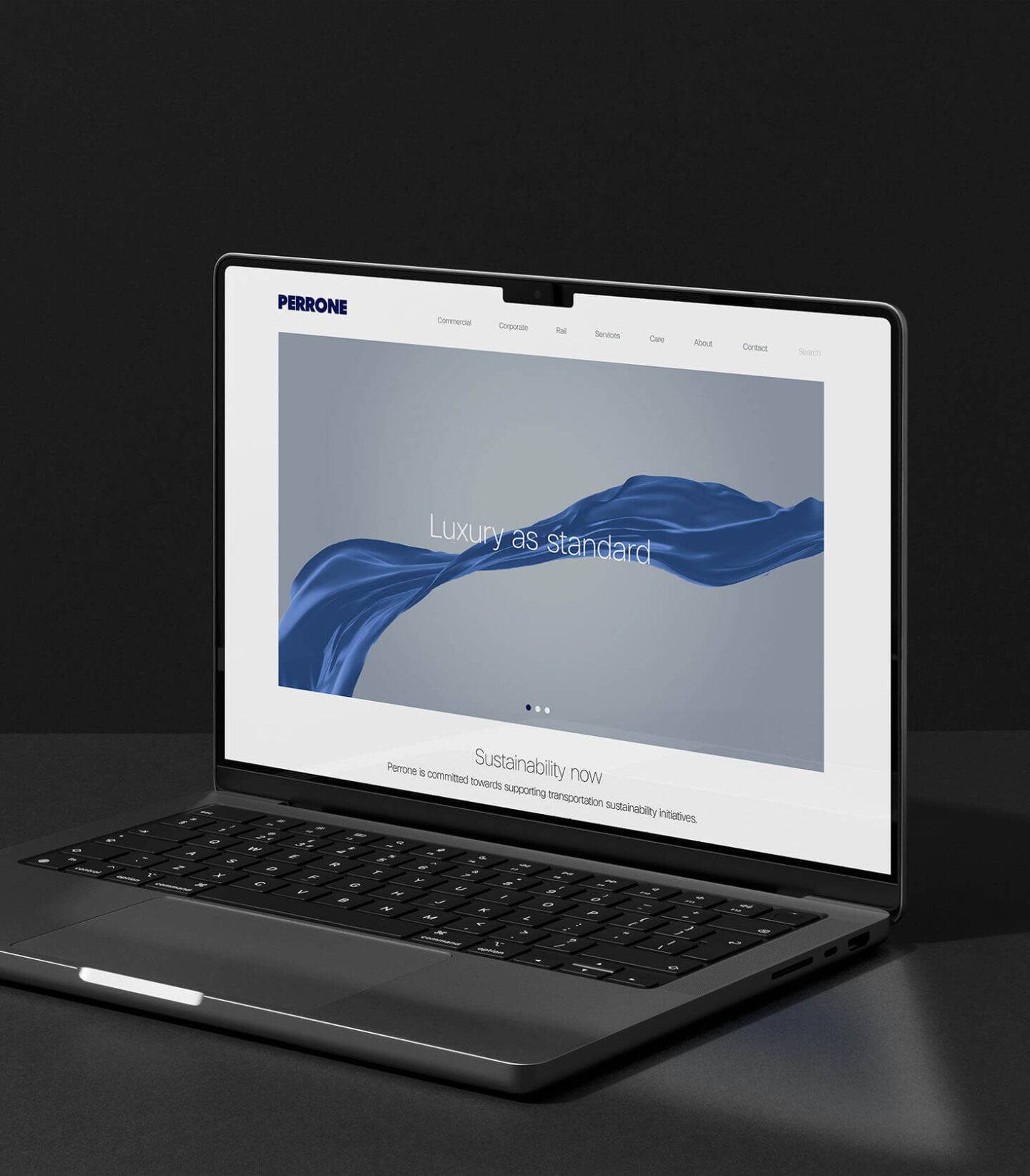Perrone Website design in laptop